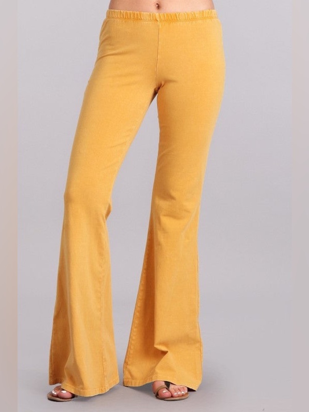 ✨Chatoyant Mineral Wash Bell Bottoms in Amber, NWOT SZ L✨